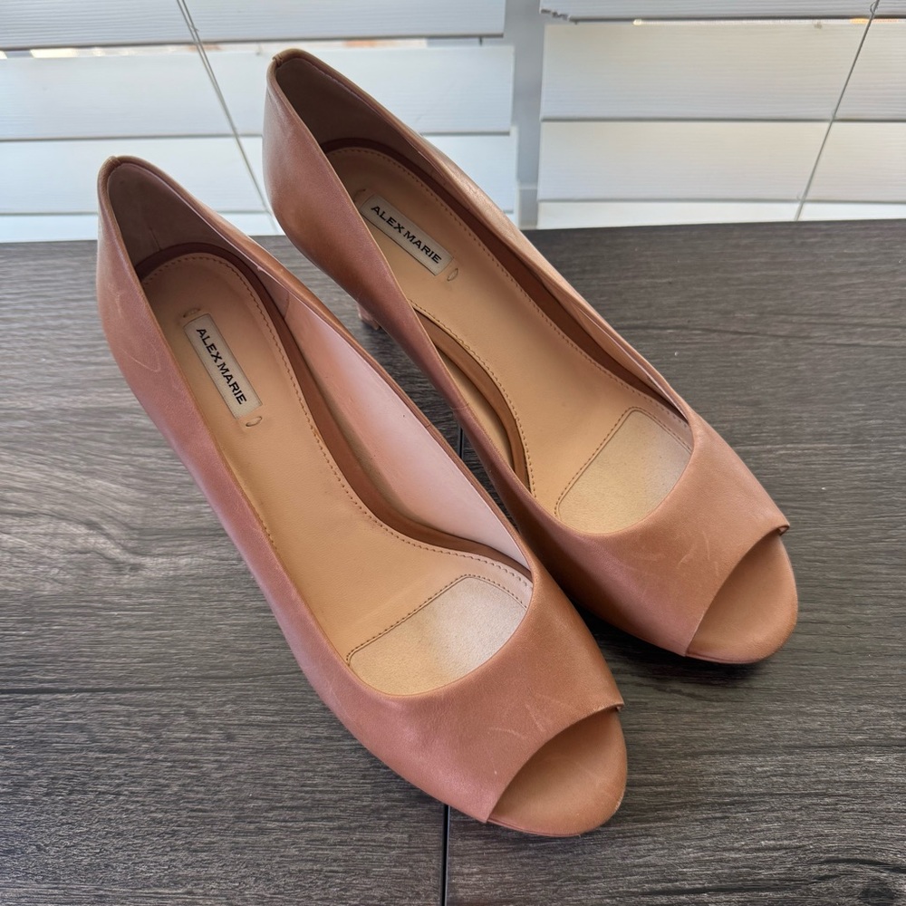 Alex Marie Tan Peep Toe Heels